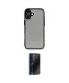 ieg™ iPhone 16 Kılıf Ahenk Çizgi Serisi - Siyah 3D Antistatik Hayalet Cam Ekran Koruyucu