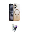 ieg™ iPhone 16 Kılıf Ahenk Doku Özel Seri - Şeffaf Pasifik Cam Ekran Koruyucu