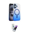 ieg™ iPhone 16 Kılıf Ahenk Doku Özel Seri - Şeffaf Pasifik Cam Ekran Koruyucu
