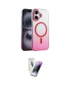 ieg™ iPhone 16 Kılıf Ahenk Doku Özel Seri - Şeffaf Pasifik Cam Ekran Koruyucu