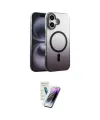 ieg™ iPhone 16 Kılıf Ahenk Doku Özel Seri - Şeffaf Pasifik Cam Ekran Koruyucu