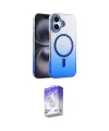 ieg™ iPhone 16 Kılıf Ahenk Doku Özel Seri - Siyah Bilvis 5in1 3D Magic Cam Ekran Koruyucu