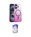 ieg™ iPhone 16 Kılıf Ahenk Doku Özel Seri - Siyah Bilvis 5in1 3D Magic Cam Ekran Koruyucu