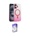 ieg™ iPhone 16 Kılıf Ahenk Doku Özel Seri - Siyah Bilvis 5in1 3D Magic Cam Ekran Koruyucu