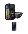 ieg™ iPhone 16 Kılıf Ahenk Klasik - Siyah 3D Antistatik Hayalet Cam Ekran Koruyucu