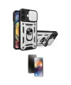 ieg™ iPhone 16 Kılıf Ahenk Klasik - Siyah 3D Antistatik Mat Seramik Nano Ekran Koruyucu