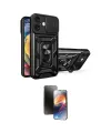 ieg™ iPhone 16 Kılıf Ahenk Klasik - Siyah 3D Antistatik Mat Seramik Nano Ekran Koruyucu