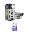 ieg™ iPhone 16 Kılıf Ahenk Klasik - Siyah Bilvis 5in1 5D Magic Hayalet Cam Ekran Koruyucu