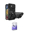 ieg™ iPhone 16 Kılıf Ahenk Klasik - Siyah Bilvis 5in1 5D Magic Hayalet Cam Ekran Koruyucu