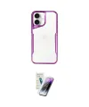 ieg™ iPhone 16 Kılıf Akış Çizgi Koleksiyonu - Şeffaf Pasifik Cam Ekran Koruyucu
