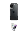 ieg™ iPhone 16 Kılıf Akış Çizgi Koleksiyonu - Şeffaf Pasifik Cam Ekran Koruyucu