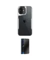 ieg™ iPhone 16 Kılıf Akış Çizgi Koleksiyonu - Siyah 3D Antistatik Hayalet Cam Ekran Koruyucu