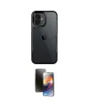 ieg™ iPhone 16 Kılıf Akış Çizgi Koleksiyonu - Siyah 3D Antistatik Mat Seramik Nano Ekran Koruyucu