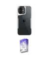 ieg™ iPhone 16 Kılıf Akış Çizgi Koleksiyonu - Siyah Bilvis 5in1 3D Magic Cam Ekran Koruyucu