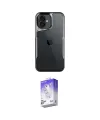 ieg™ iPhone 16 Kılıf Akış Çizgi Koleksiyonu - Siyah Bilvis 5in1 3D Magic Cam Ekran Koruyucu