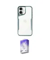 ieg™ iPhone 16 Kılıf Akış Çizgi Koleksiyonu - Siyah Bilvis 5in1 3D Magic Cam Ekran Koruyucu