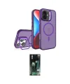 ieg™ iPhone 16 Kılıf Akış Form - Siyah 360 Mat Full Body Arka Koruyucu