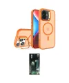 ieg™ iPhone 16 Kılıf Akış Form - Siyah 360 Mat Full Body Arka Koruyucu