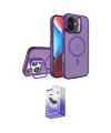 ieg™ iPhone 16 Kılıf Akış Form - Siyah Bilvis 5in1 5D Magic Hayalet Cam Ekran Koruyucu