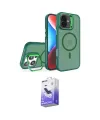 ieg™ iPhone 16 Kılıf Akış Form - Siyah Bilvis 5in1 5D Magic Hayalet Cam Ekran Koruyucu