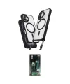 ieg™ iPhone 16 Kılıf Atlas Doku Koleksiyonu - Siyah 360 Mat Full Body Arka Koruyucu
