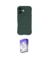 ieg™ iPhone 16 Kılıf Atlas Koleksiyonu - Siyah Bilvis 5in1 3D Magic Cam Ekran Koruyucu