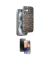 ieg™ iPhone 16 Kılıf Atlas Minimal Özel Seri - Siyah 3D Antistatik Mat Seramik Nano Ekran Koruyucu