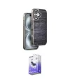 ieg™ iPhone 16 Kılıf Atlas Minimal Özel Seri - Siyah Bilvis 5in1 5D Magic Hayalet Cam Ekran Koruyucu