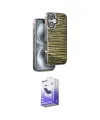 ieg™ iPhone 16 Kılıf Atlas Minimal Özel Seri - Siyah Bilvis 5in1 5D Magic Hayalet Cam Ekran Koruyucu