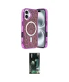 ieg™ iPhone 16 Kılıf Eksen Çizgi - Siyah 360 Mat Full Body Arka Koruyucu