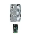 ieg™ iPhone 16 Kılıf Eksen Çizgi - Siyah 360 Mat Full Body Arka Koruyucu