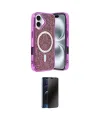 ieg™ iPhone 16 Kılıf Eksen Çizgi - Siyah 3D Antistatik Hayalet Cam Ekran Koruyucu