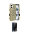 ieg™ iPhone 16 Kılıf Eksen Çizgi - Siyah 3D Antistatik Hayalet Cam Ekran Koruyucu