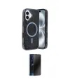 ieg™ iPhone 16 Kılıf Eksen Çizgi - Siyah 3D Antistatik Hayalet Cam Ekran Koruyucu