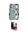 ieg™ iPhone 16 Kılıf Eksen Çizgi - Siyah 3D Antistatik Mat Seramik Nano Ekran Koruyucu