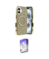 ieg™ iPhone 16 Kılıf Eksen Çizgi - Siyah Bilvis 5in1 3D Magic Cam Ekran Koruyucu
