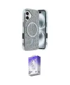 ieg™ iPhone 16 Kılıf Eksen Çizgi - Siyah Bilvis 5in1 3D Magic Cam Ekran Koruyucu