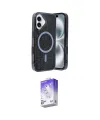 ieg™ iPhone 16 Kılıf Eksen Çizgi - Siyah Bilvis 5in1 3D Magic Cam Ekran Koruyucu