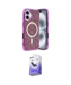 ieg™ iPhone 16 Kılıf Eksen Çizgi - Siyah Bilvis 5in1 5D Magic Hayalet Cam Ekran Koruyucu