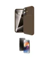 ieg™ iPhone 16 Kılıf Eksen Form Prime - Siyah 3D Antistatik Mat Seramik Nano Ekran Koruyucu