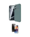 ieg™ iPhone 16 Kılıf Eksen Form Prime - Siyah 3D Antistatik Mat Seramik Nano Ekran Koruyucu