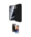 ieg™ iPhone 16 Kılıf Eksen Form Prime - Siyah 3D Antistatik Mat Seramik Nano Ekran Koruyucu