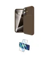 ieg™ iPhone 16 Kılıf Eksen Form Prime - Siyah 3D Antistatik Seramik Nano Ekran Koruyucu