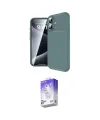 ieg™ iPhone 16 Kılıf Eksen Form Prime - Siyah Bilvis 5in1 3D Magic Cam Ekran Koruyucu