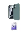 ieg™ iPhone 16 Kılıf Eksen Form Prime - Siyah Bilvis 5in1 5D Magic Hayalet Cam Ekran Koruyucu