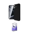 ieg™ iPhone 16 Kılıf Eksen Form Prime - Siyah Bilvis 5in1 5D Magic Hayalet Cam Ekran Koruyucu