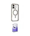 ieg™ iPhone 16 Kılıf Eksen Klasik Koleksiyonu - Siyah Bilvis 5in1 5D Magic Hayalet Cam Ekran Koruyucu