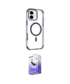 ieg™ iPhone 16 Kılıf Eksen Klasik Koleksiyonu - Siyah Bilvis 5in1 5D Magic Hayalet Cam Ekran Koruyucu