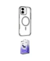 ieg™ iPhone 16 Kılıf Eksen Klasik Koleksiyonu - Siyah Bilvis 5in1 5D Magic Hayalet Cam Ekran Koruyucu