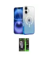 ieg™ iPhone 16 Kılıf Eksen Minimal Özel Seri - Şeffaf 360 Full Body Arka Koruyucu